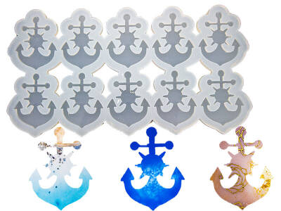 10'lu Deniz Çapası Magnet Epoksi Reçine Kalıbı KHE775 - 1