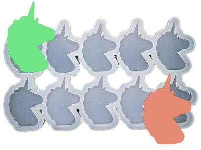 10'lu Tek Boynuzlu At Magnet Epoksi Reçine Kalıbı KHE778 - 1