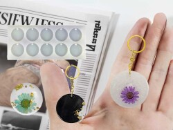 10'lu Yuvarlak Anahtarlık Epoksi Reçine Kalıbı KHE370 - 