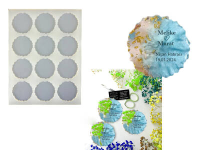 12'li Tırtıklı Magnet Epoksi Reçine Kalıbı KHE325 - 1