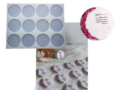 12'li Yuvarlak Magnet Epoksi Reçine Kalıbı KHE653 - 1