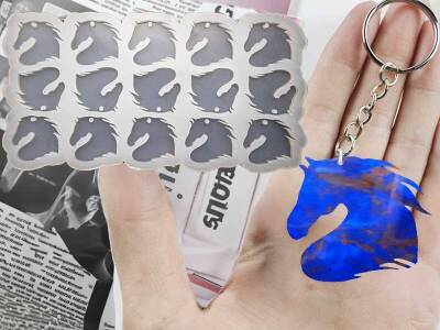 15'li At Kafası Anahtarlık Epoksi Reçine Kalıbı KHE725 - 1