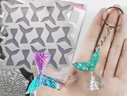 15'li Balık Kuyruğu Anahtarlık Epoksi Reçine Kalıbı KHE716 - 