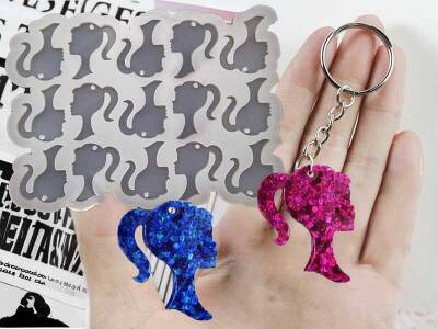 15'li Barbie Anahtarlık Epoksi Reçine Kalıbı KHE717 - 1