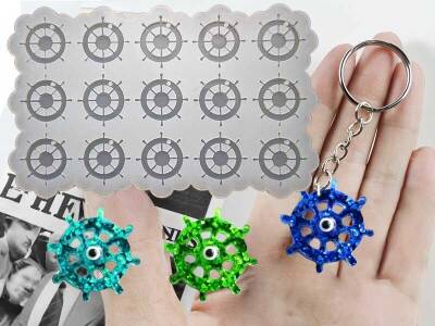 15'li Dümen Anahtarlık Epoksi Reçine Kalıbı KHE719 - 1