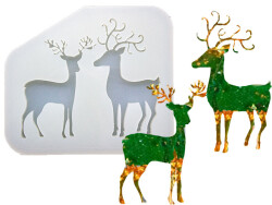 2'li Geyik Yılbaşı Süsü Epoksi Reçine Kalıbı EPK-771 - 