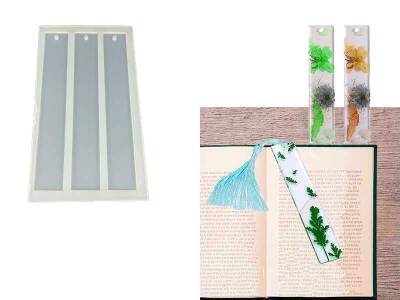 3'lü Düz Model Kitap Ayracı Epoksi Reçine Kalıbı KHE320 - 1