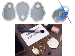 3'lü Makyaj Paleti Epoksi Reçine Kalıbı KHE609 - 