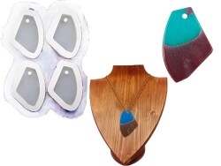 4'lü Asimetrik Kolye Epoksi Reçine Kalıbı KHE590 - 