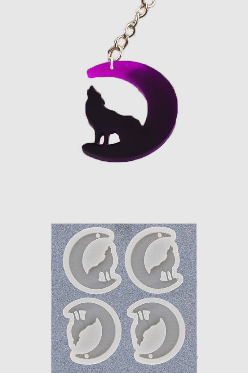 4'lü Bozkurt Anahtarlık Epoksi Silikon Kalıbı KHE854 - 1