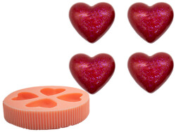 4'lü Kalp Silikon Mum Kalıbı KHM194 - 