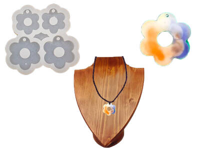 4'lü Papatya Kolye Epoksi Reçine Kalıbı KHE457 - 1