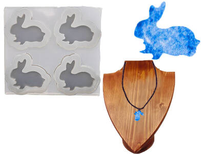 4'lü Tavşan Kolye Epoksi Reçine Kalıbı KHE636 - 1