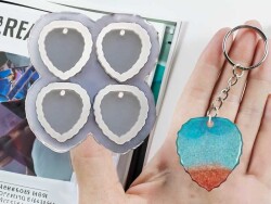 4'lü Yaprak Anahtarlık Epoksi Reçine Kalıbı KHE586 - 