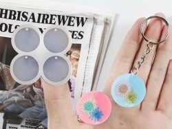 4'lü Yuvarlak Anahtarlık Epoksi Reçine Kalıbı KHE496 - 