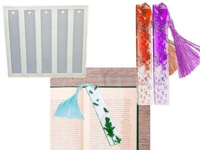 5'li Düz Model Kitap Ayracı Epoksi Reçine Kalıbı KHE321 - 2