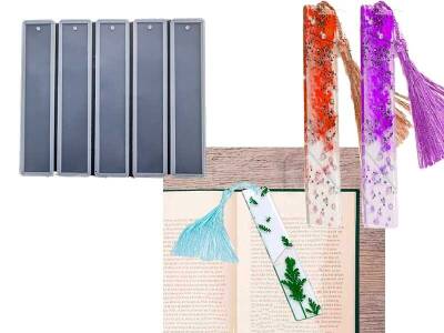 5'li Düz Model Kitap Ayracı Epoksi Reçine Kalıbı KHE626 - 1