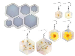 6'lı Altıgen Küpe Epoksi Reçine Kalıbı KHE417 - 