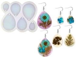 6'lı Damla Küpe Epoksi Reçine Kalıbı KHE419 - 