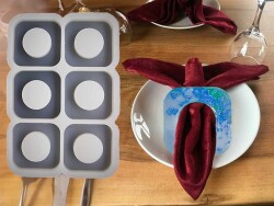 6'lı Kare Peçete Yüzüğü Epoksi Reçine Kalıbı KHE605 - 