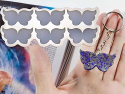 6'lı Melek Kanadı Anahtarlık Epoksi Reçine Kalıbı KHE452 - 