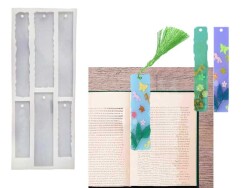 6'lı Tırtıklı Kitap Ayracı Epoksi Reçine Kalıbı KHE401 - 2