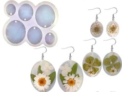 6'lı Yuvarlak Küpe Epoksi Reçine Kalıbı KHE414 - 