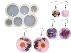 6'lı Yuvarlak Küpe Epoksi Reçine Kalıbı KHE418 - 