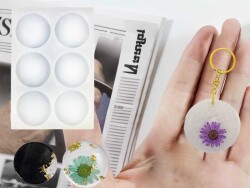 6'lı Yuvarlak Magnet Epoksi Reçine Kalıbı KHE328 - 2