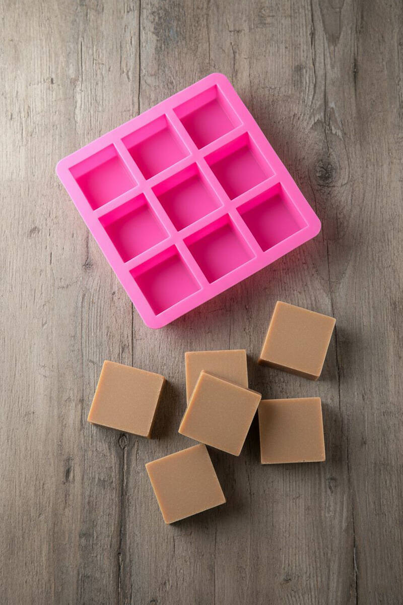 9 Bölmeli Kare Silikon Sabun ve Hobi Kalıbı - 1