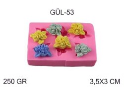 Altılı Gül Silikon Kalıbı GÜL-53 - 
