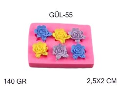 Altılı Gül Silikon Kalıbı GÜL-55 - 