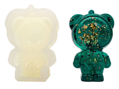 Astronot 2 Düğmeli Epoksi Reçine Kalıbı KHE785 - 1