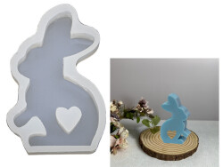 Ayakta Duran Kalpli Tavşan Epoksi Reçine Kalıbı KHE670 - 