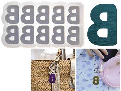 B Harfi 10'lu Bubble Alfabe Epoksi Reçine Kalıbı KHE734 - 1