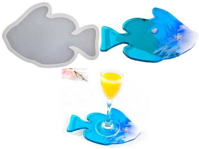 Balık Bardak Altlığı Epoksi Reçine Kalıbı KHE524 - 1