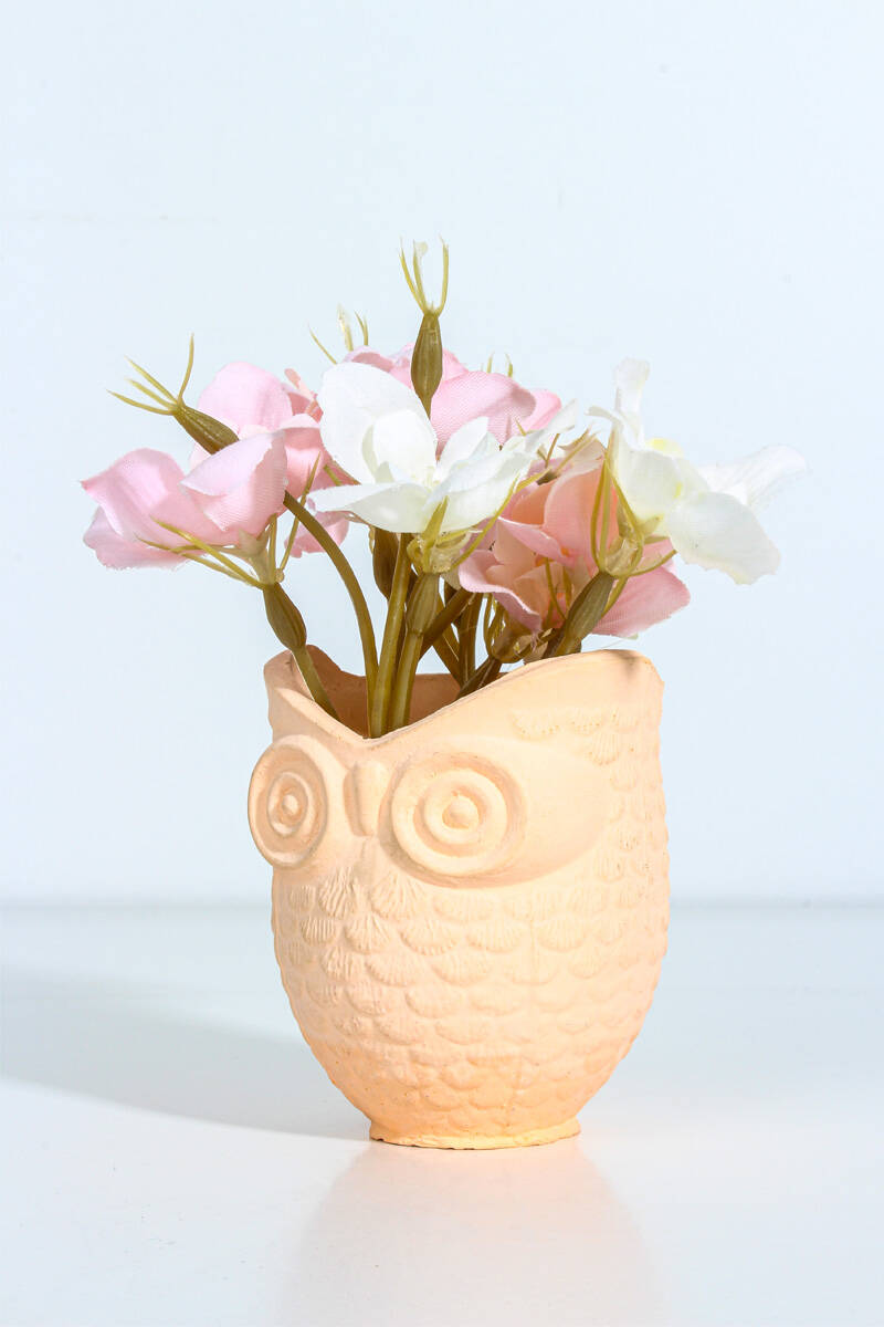 Baykuş Figür Sukulent Beton Saksı Silikon Kalıbı KHB64 - 2