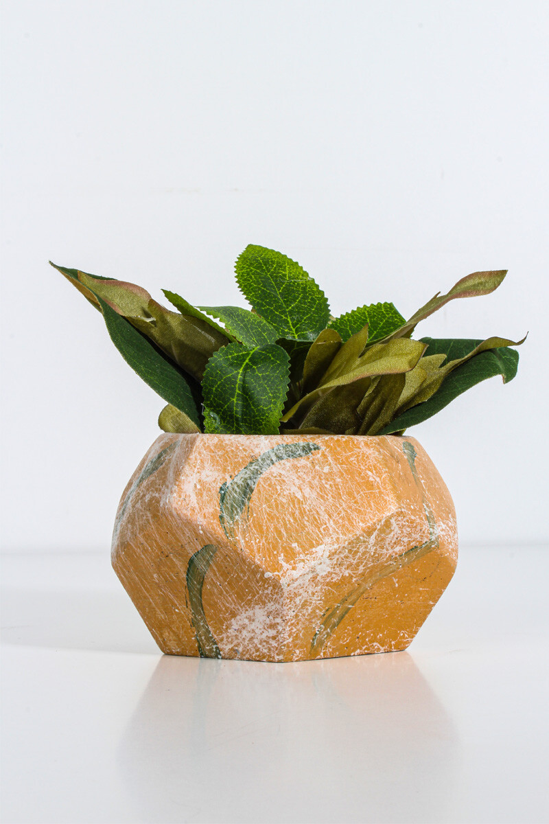 Beşgen Sukulent Beton Taş Tozu Saksı Silikon Kalıbı KHB26 - 