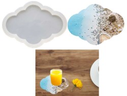 Bulut Model Bardak Altlığı Epoksi Reçine Kalıbı KHE594 - 