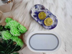 Büyük Boy Oval Terrazo Tabanlık Epoksi Reçine Kalıbı KHE628 - 