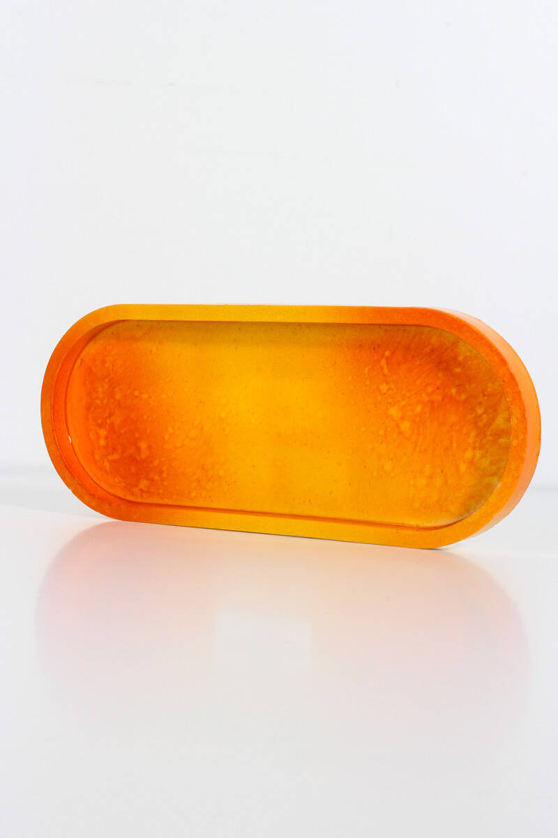 Oval Terrazo Dekoratif Altlık Epoksi Silikon Kalıbı KHE762 - 2