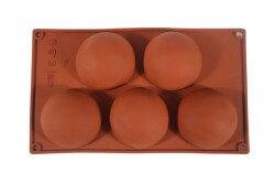 Büyük Yarım Küre Desenli 5'li Silikon Kek Kalıbı KHK006 - 4