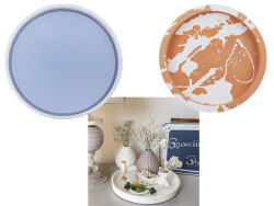 Büyük Yuvarlak Terrazo Tabanlık Epoksi Reçine Kalıbı KHE667 - 