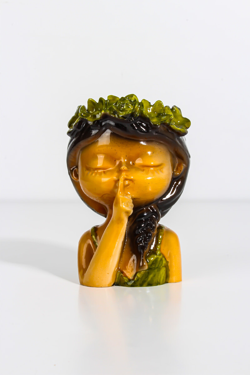 Taç Detaylı Kız Figürü Beton Taş Tozu Silikon Kalıbı KHB109 - 