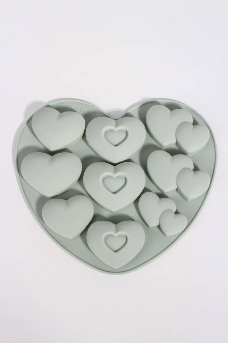 Çok Boyutlu Kalp Tasarımlı Silikon Kalıbı - 2
