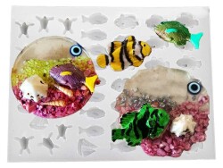 Çoklu Deniz Obje Magnet Süsleri Epoksi Reçine Kalıbı KHE732 - 