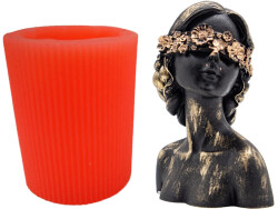 Çiçek Detaylı Kadın Silikon Mum Kalıbı KHM154 - 