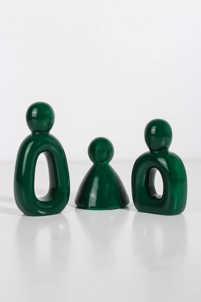 Dekoratif Biblo 3'lü Set Beton Taş Tozu Silikon Kalıbı KHB143 - 1