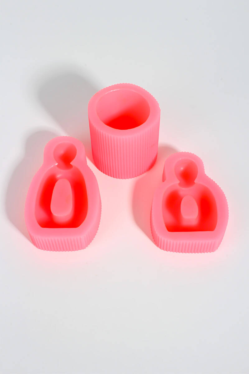 Dekoratif Biblo 3'lü Set Beton Taş Tozu Silikon Kalıbı KHB143 - 4