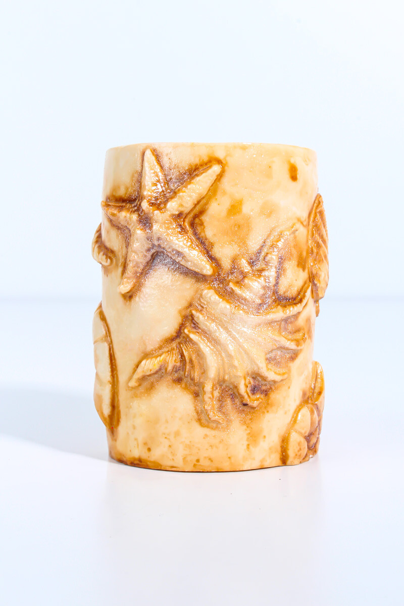 Deniz Kabuğu Desenli Silindir Silikon Mum Kalıbı KHM111 - 